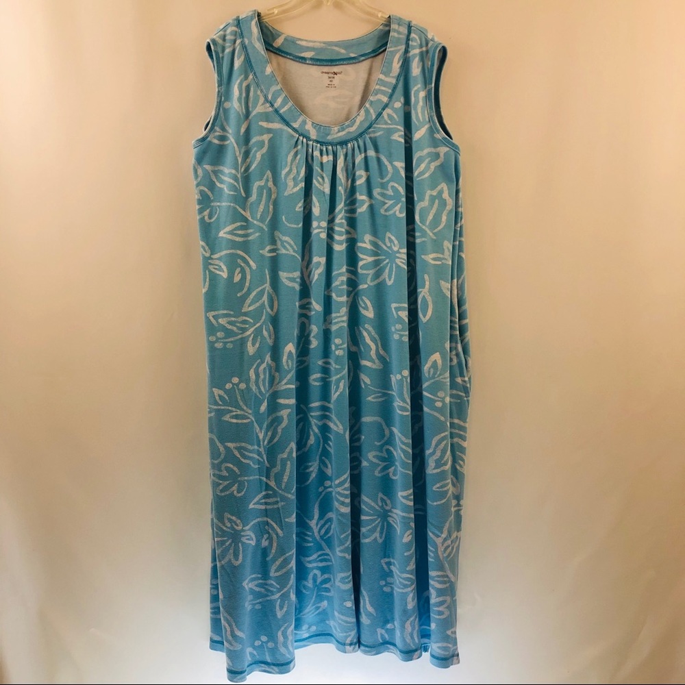 48” Long Sleeveless Lounger Turquoise Floral Sz 4X